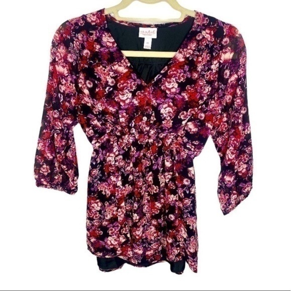 Isabel Maternity by Ingrid & Isabel Tops - Isabel Maternity Floral Button Chiffon Blouse